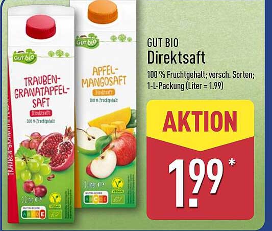 GUT BIO Direktsaft in verschiedenen Sorten