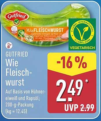 GUTFRIED Wie Fleischwurst 200 g Packung