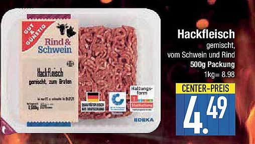 Hackfleisch gemischt, vom Schwein und Rind 500g Packung