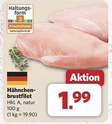 Hähnchenbrustfilet Hkl. A, natur 100 g