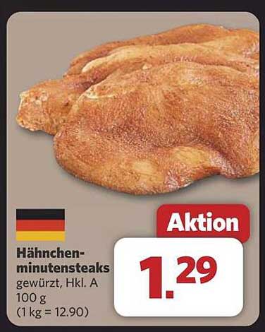 Hähnchenminutensteaks, gewürzt, Hkl. A