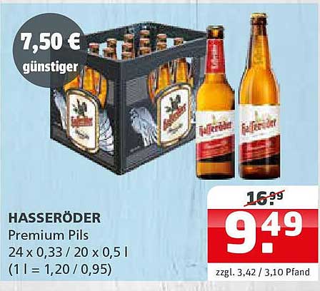 HASSERÖDER Premium Pils 24 x 0,33 / 20 x 0,5 l
