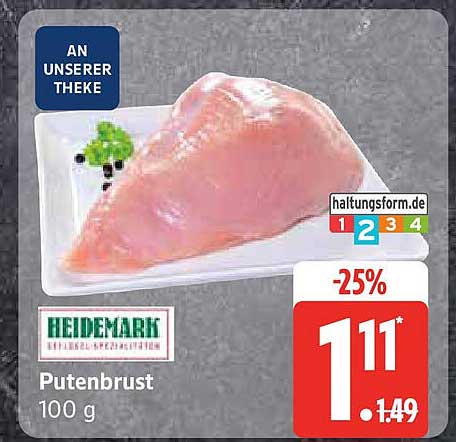 Heidemark Putenschnitzel 100g - Jetzt nur 1,11€