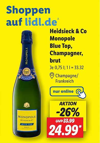 Heidsieck & Co Monopole Blue Top, Champagner, brut