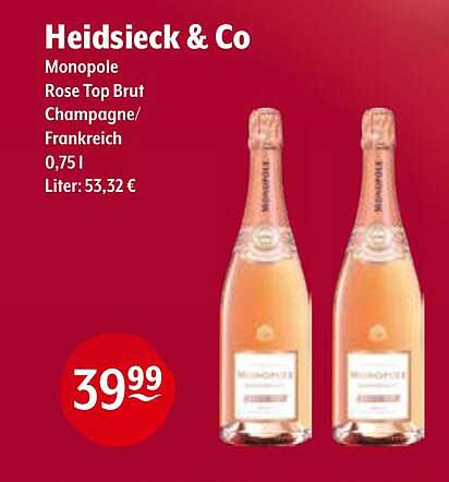 Heidsieck & Co Monopole Rose Top Brut Champagne 0,75 l