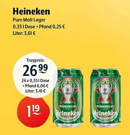 Heineken Pure Malt Lager 0,33 l Dose