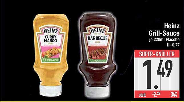 Heinz Grill-Sauce je 220ml Flasche