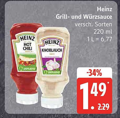 Heinz Grill- und Würzsauce 220 ml - Verschiedene Sorten
