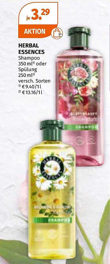 HERBAL ESSENCES Shampoo oder Spülung 350 ml/250 ml für je 3,29