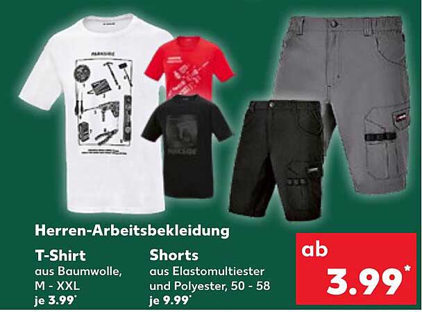 Herren-Arbeitsbekleidung - T-Shirts und Shorts ab 3,99 €