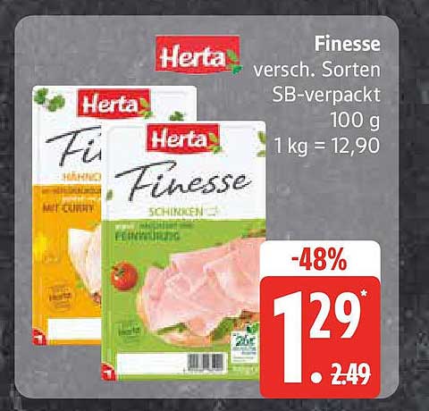 Herta Finesse Schinken - Verschiedene Sorten
