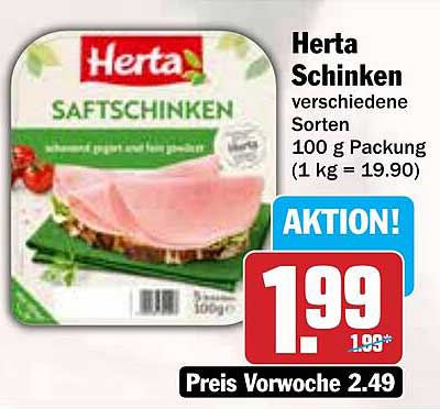 Herta Schinken - verschiedene Sorten