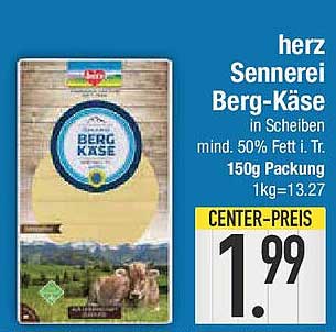 herz Sennerie Berg-Käse in Scheiben - 150g