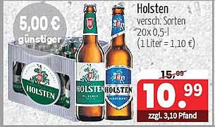 Holsten mehrfarbiges Sortiment 20 x 0,5 l