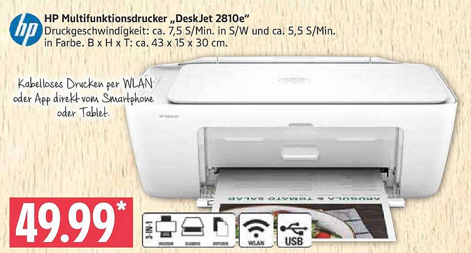 HP Multifunktionsdrucker „DeskJet 2810e“