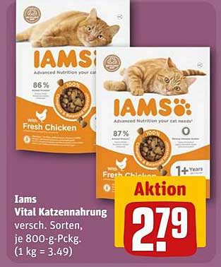 Iams Vital Katzennahrung - versch. Sorten, je 800-g-Pckg.