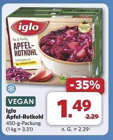 Iglo Apfel-Rotkohl 450-g-Packung