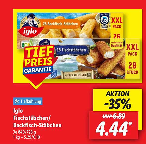 Iglo Fischstäbchen / Backfisch-Stäbchen