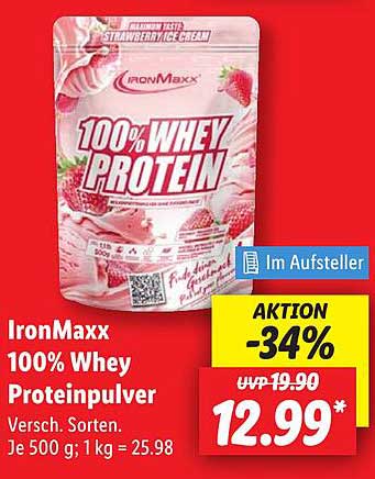 IronMaxx 100% Whey Proteinpulver