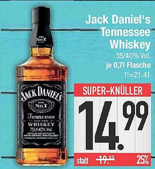 Jack Daniel's Tennessee Whiskey 0,7l - Super-Knüller!