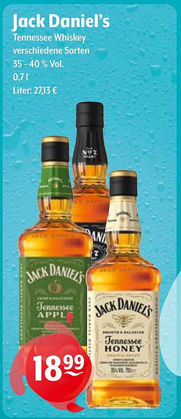 Jack Daniel's Tennessee Whiskey verschiedene Sorten 0,7L