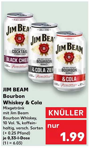 JIM BEAM Bourbon Whiskey & Cola Mixgetränk