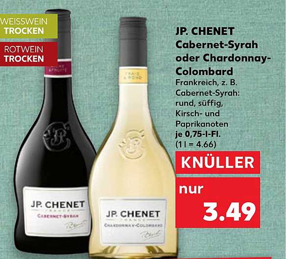 JP. CHENET Cabernet-Syrah oder Chardonnay-Colombard