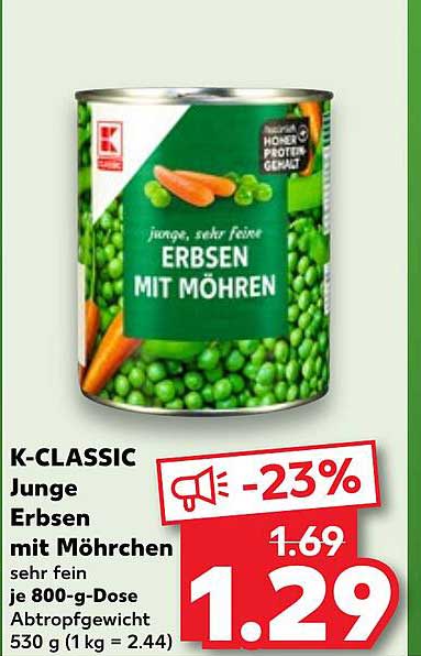 K-CLASSIC Junge Erbsen mit Möhren