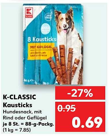 K-CLASSIC Kausticks - Hundesnack mit Rind oder Geflügel