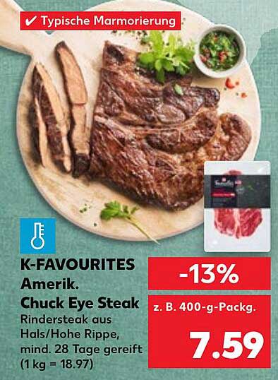 K-Favourites Amerikanisches Chuck Eye Steak - 400 g Packung