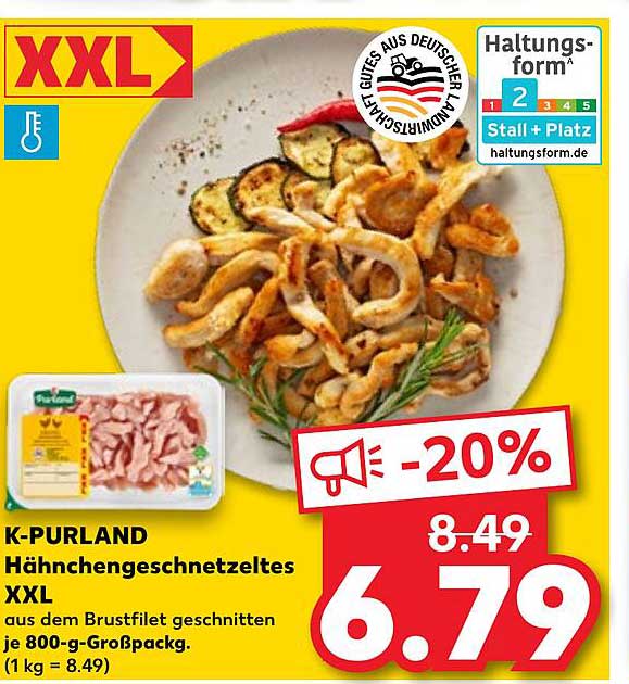 K-PURLAND Hähnchengeschnetzeltes XXL