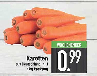 Karotten aus Deutschland, Kl. I, 1kg Packung