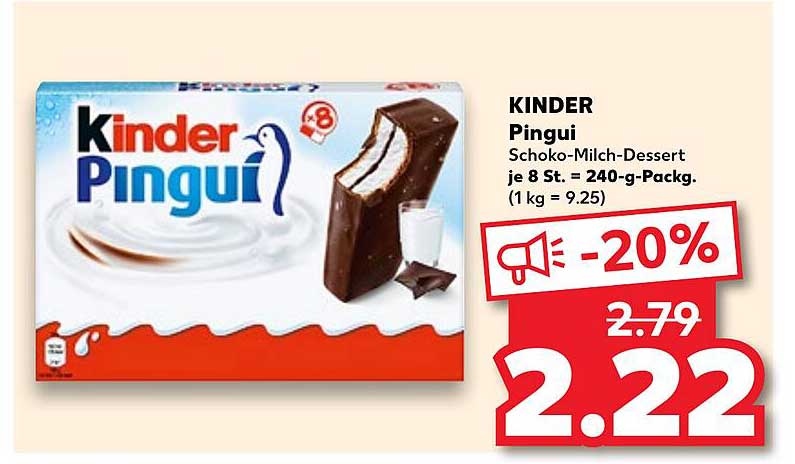 KINDER Pingui Schoko-Milch-Dessert, 8 Stück
