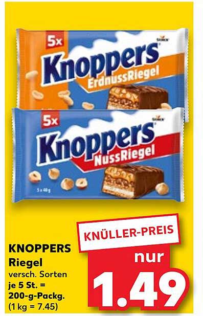 KNOPPERS Riegel - Erdnuss und Nuss