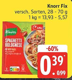 Knorr Fix Spaghetti Bolognese 39 Cent