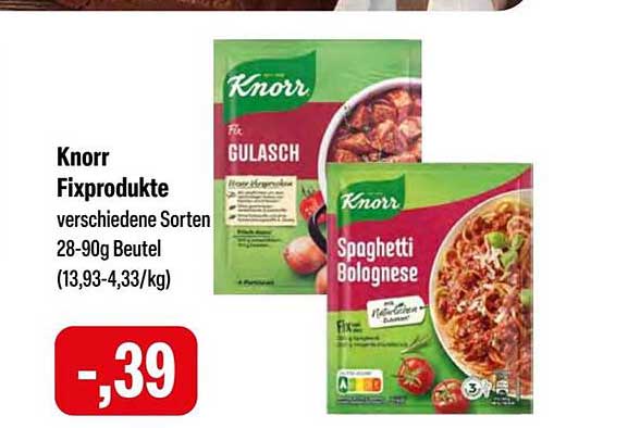 Knorr Fixprodukte verschiedene Sorten 28-90g Beutel