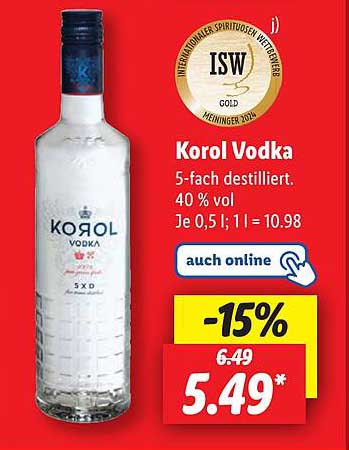 Korol Vodka 5-fach destilliert, 40% vol