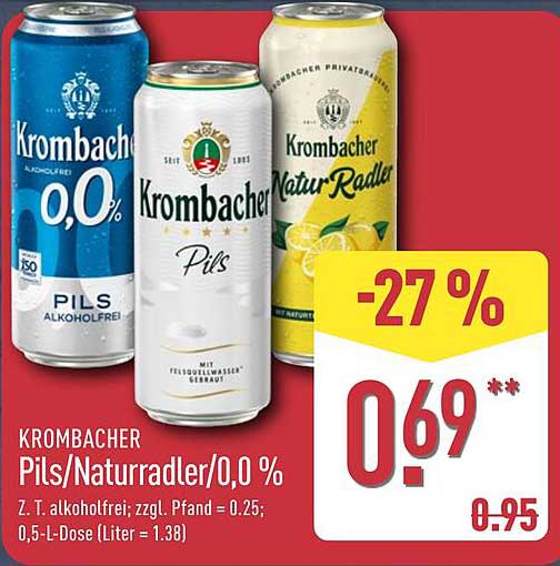 Krombacher Pils/Naturradler/0,0 %