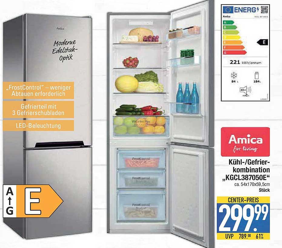 Kühl-/Gefrierkombination "KGCL387050E" von Amica