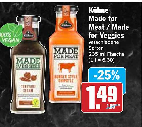 Kühne Made for Meat / Made for Veggies 235 ml - Verschiedene Sorten