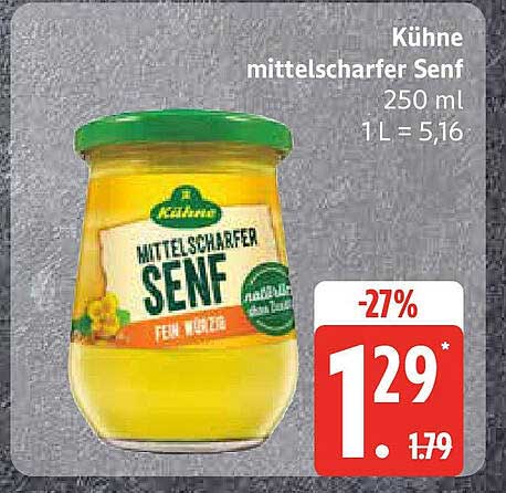 Kühne mittelscharfer Senf 250 ml