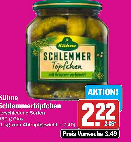 Kühne Schlemmer-Töpfchen verschiedene Sorten 630 g Glas