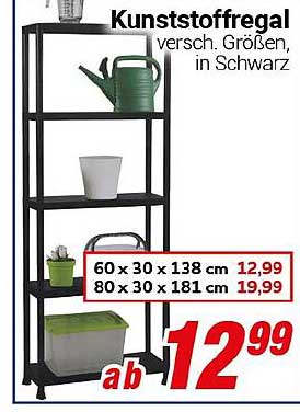 Kunststoffregal - verschiedene Größen, in Schwarz