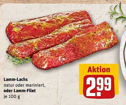 Lamm-Lachs natur oder mariniert, oder Lamm-Filet je 100 g