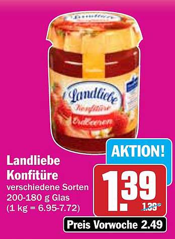 Landliebe Konfitüre verschiedene Sorten 200-180 g Glas