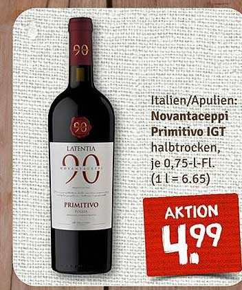 Latentia 90 Novantaceppi Primitivo IGT halbtrocken
