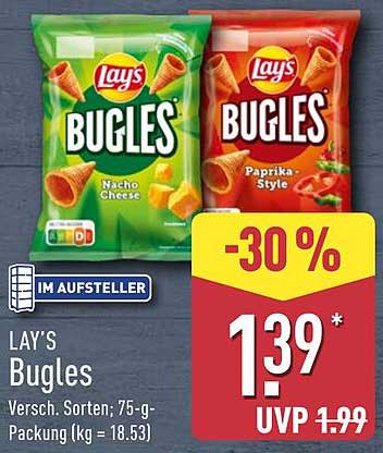 LAY'S Bugles - Verschiedene Sorten; 75-g-Packung