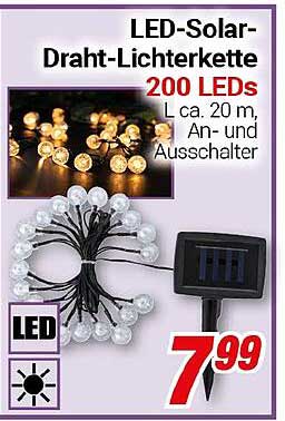 LED-Solar-Draht-Lichterkette 200 LEDs