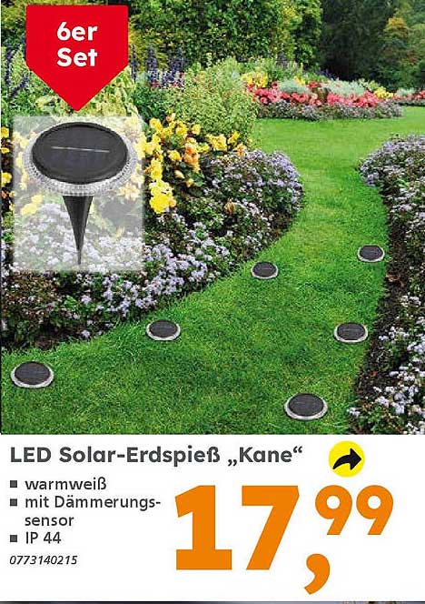LED Solar-Erdspieß „Kane“ – 6er Set