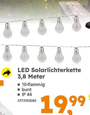 LED Solarlichterkette 3,8 Meter